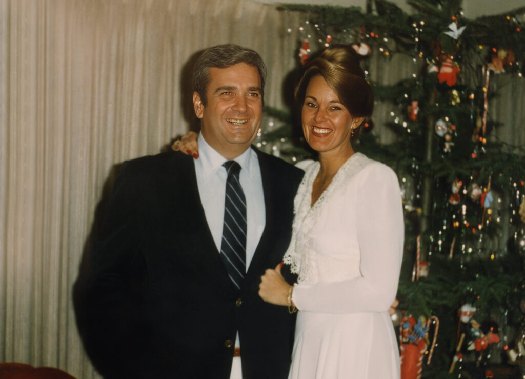 Roger and Dianne at Christmas sometime during the 1980s.